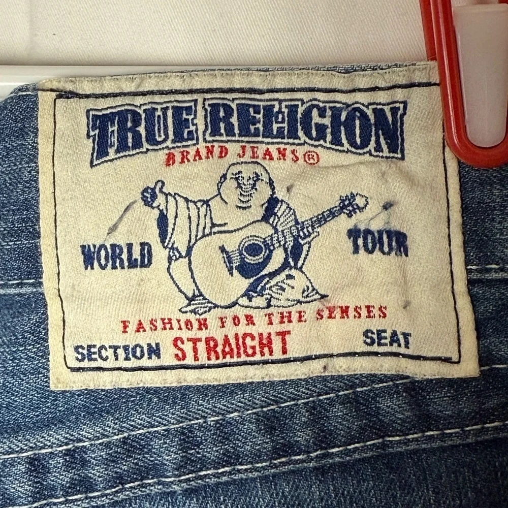 True Religion Fashion For The Senses Ricky‎ Flap Straight Mens Sz 36 Med. Wash
